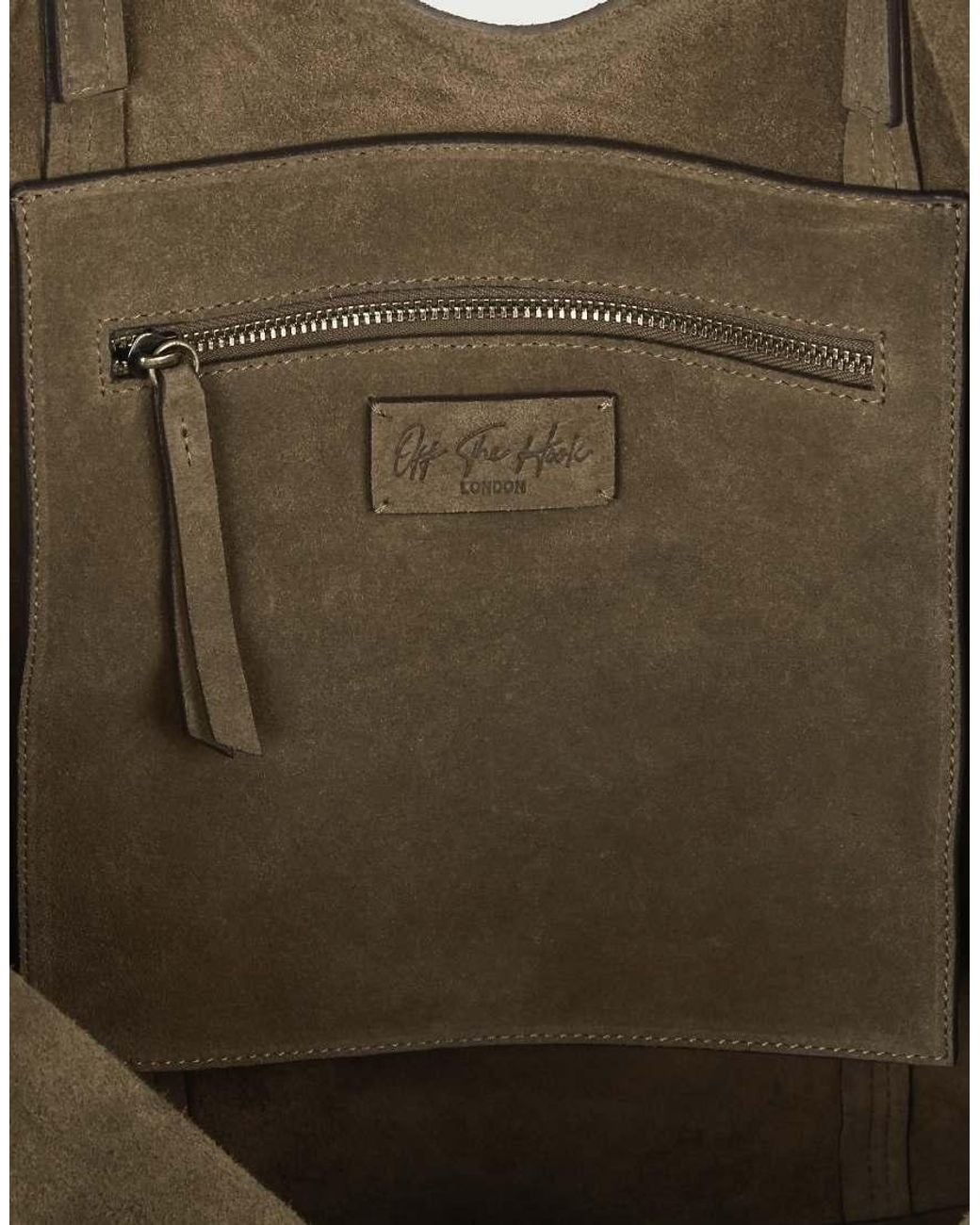 OFF THE HOOK Green Lauryn Shopper Suede Tote Bag
