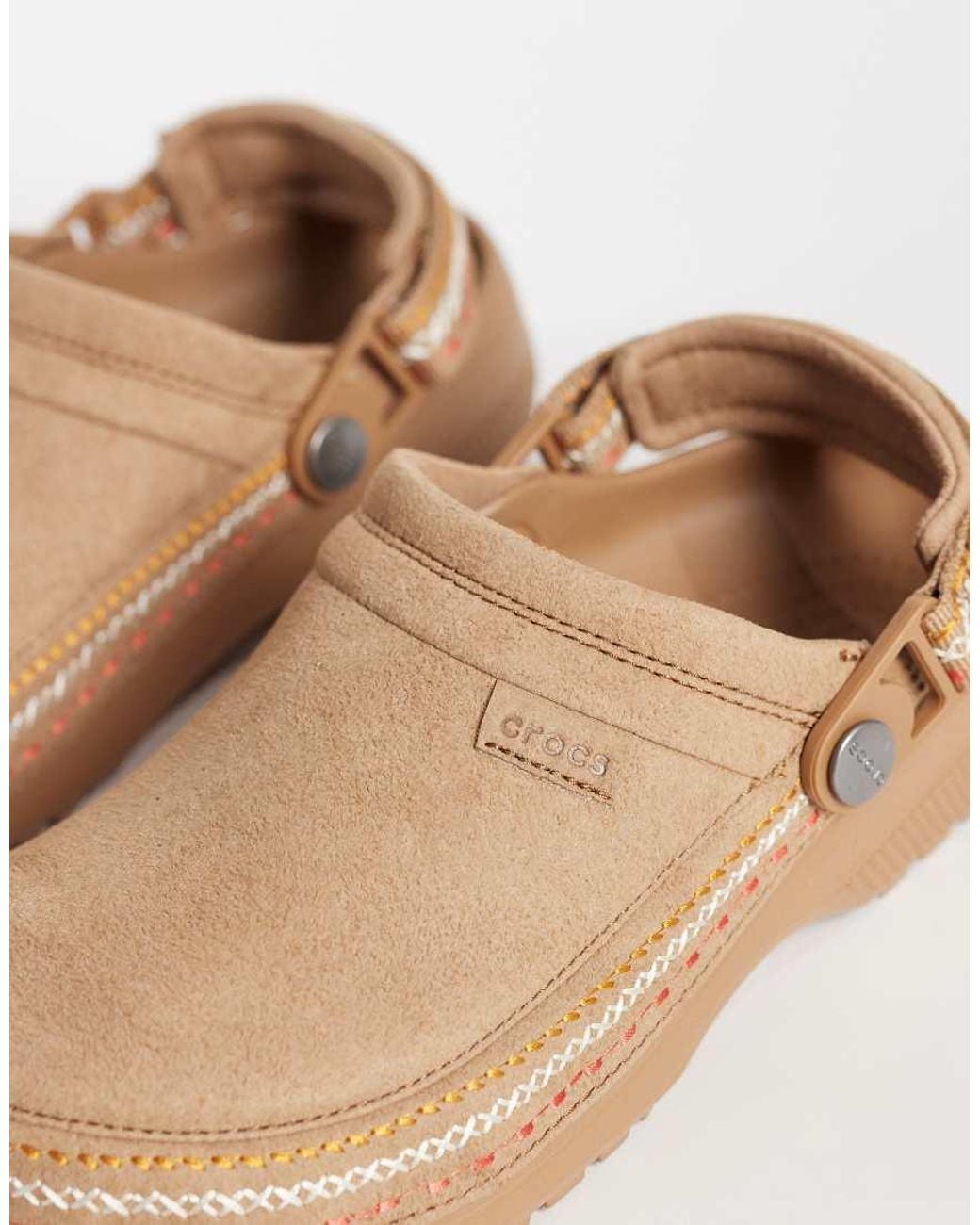 CROCSTM White Crafted Vegan Suede Stitch Clogs