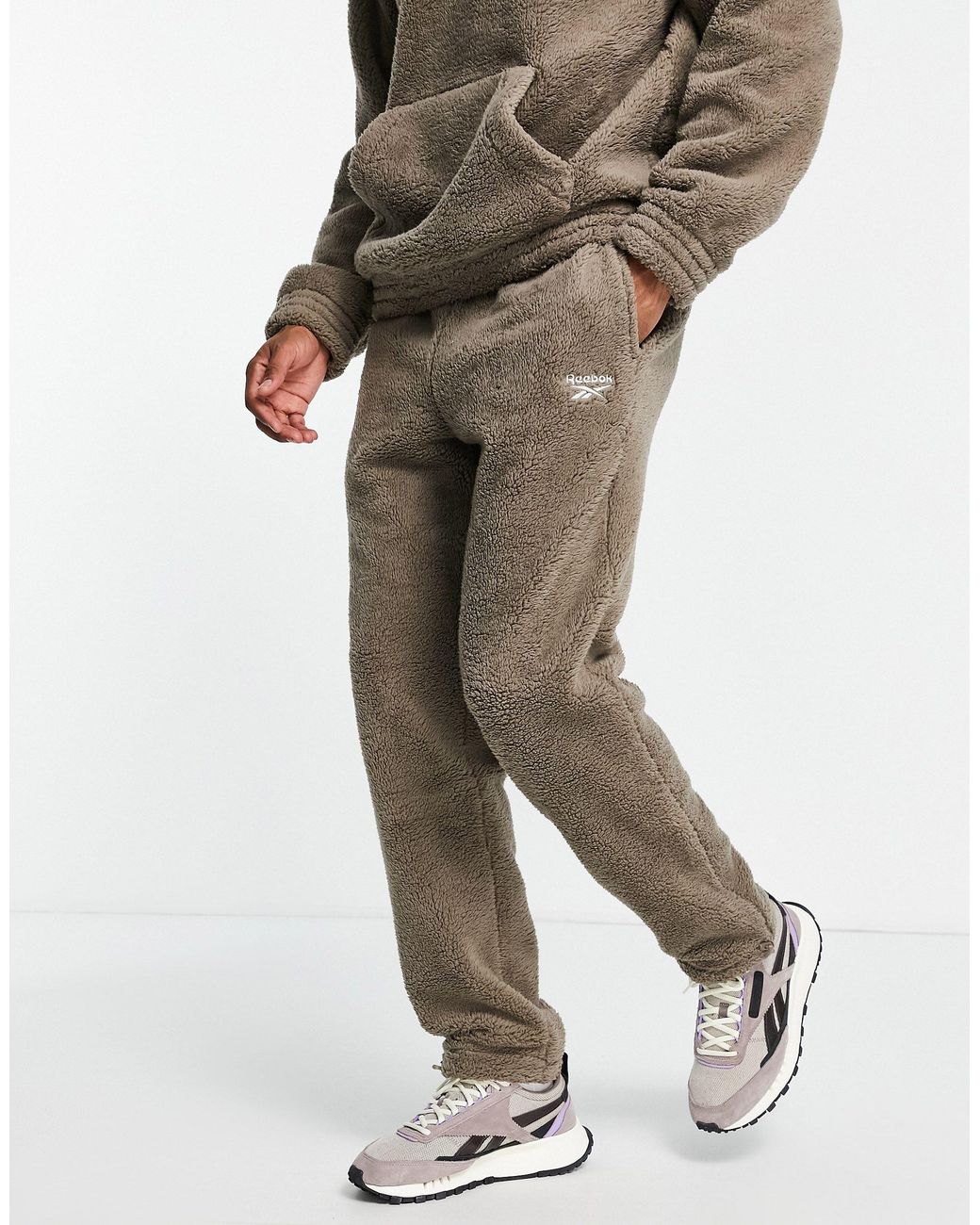 Reebok Sherpa joggers in Grey for Men Lyst UK