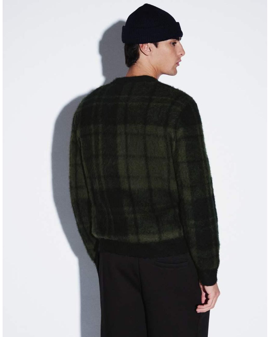Barbour Black Hunham Tartan Check V Neck Knitted Jumper for men