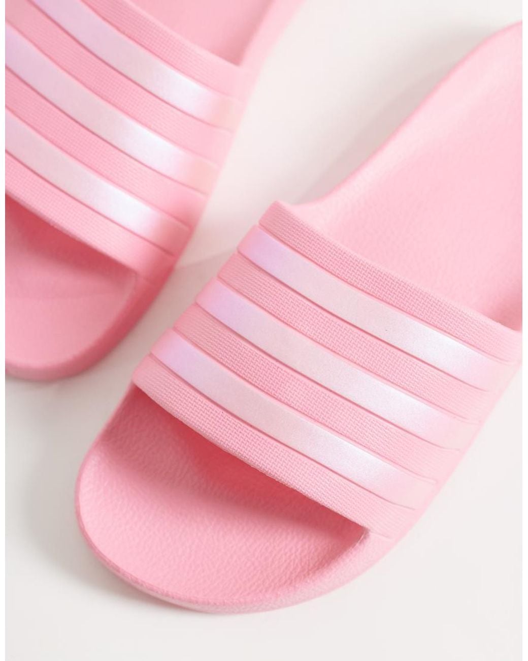 Adidas Originals Pink Adidas Training Adilette Aqua Sliders