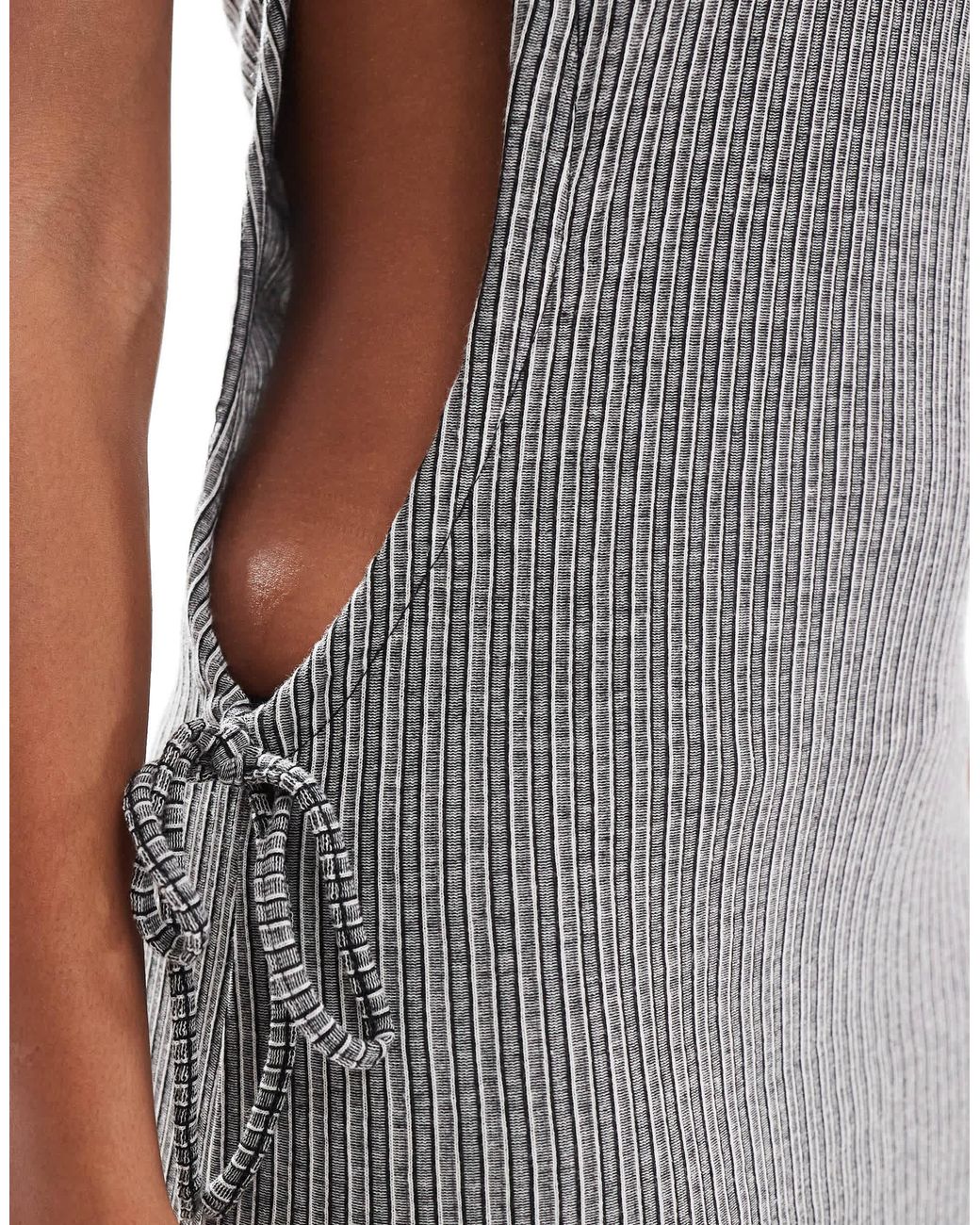 Object White Ribbed Jersey Midi Dress