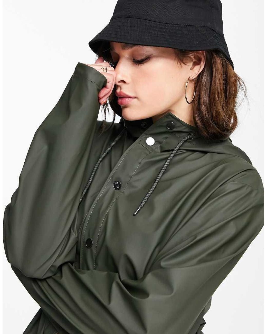 Rains Black Long Jacket