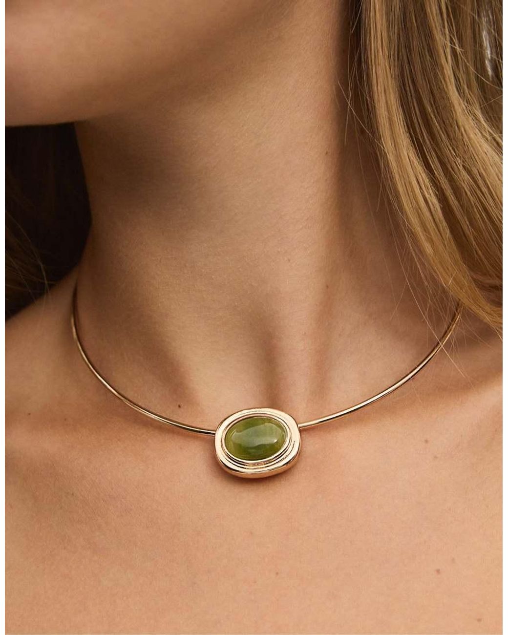 Stradivarius Metallic Rigid Charm Choker