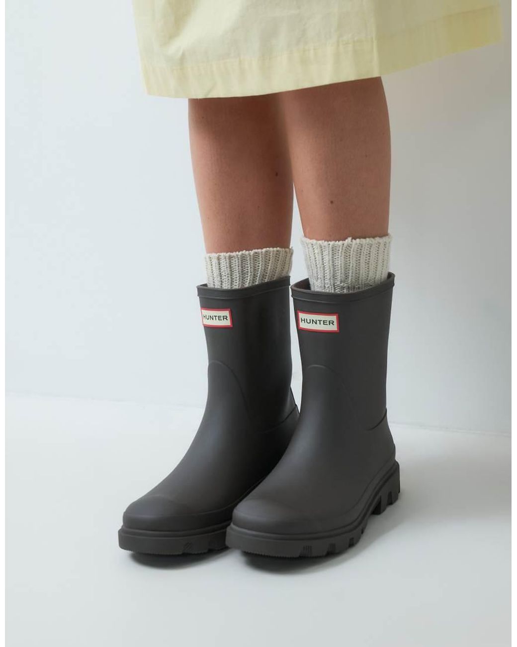 Hunter Black Downpour Short Wellington Boot