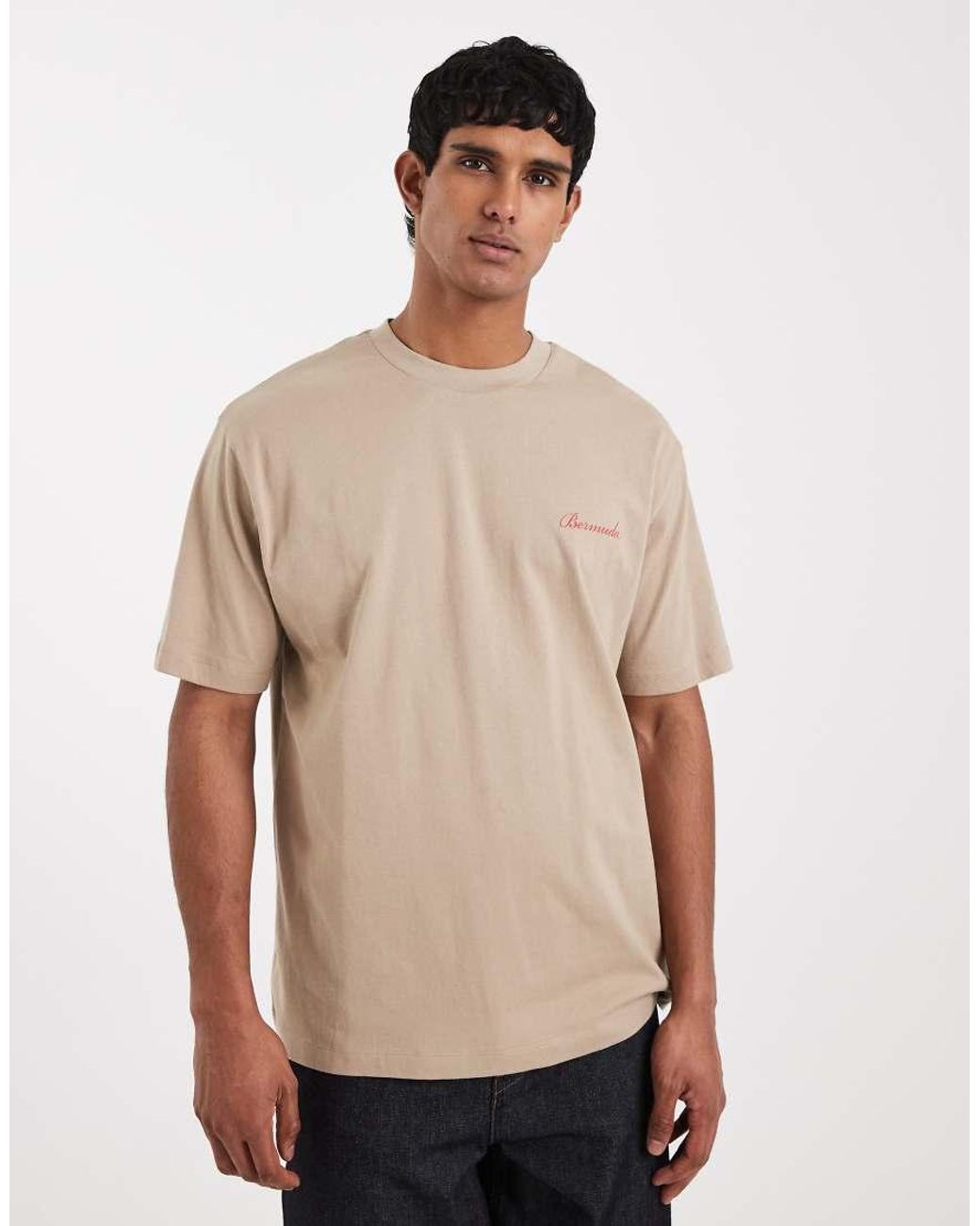 ASOS Natural Relaxed T-shirt With Digital Floral Graphic for men