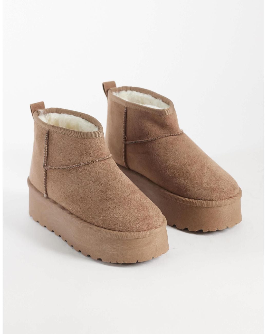 SEQWL Natural Mini Flatform Boots
