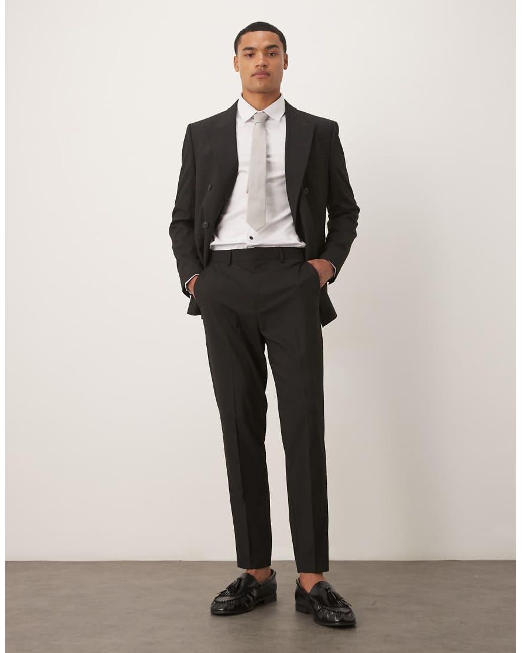 ASOS Black Tapered Suit Trousers for men
