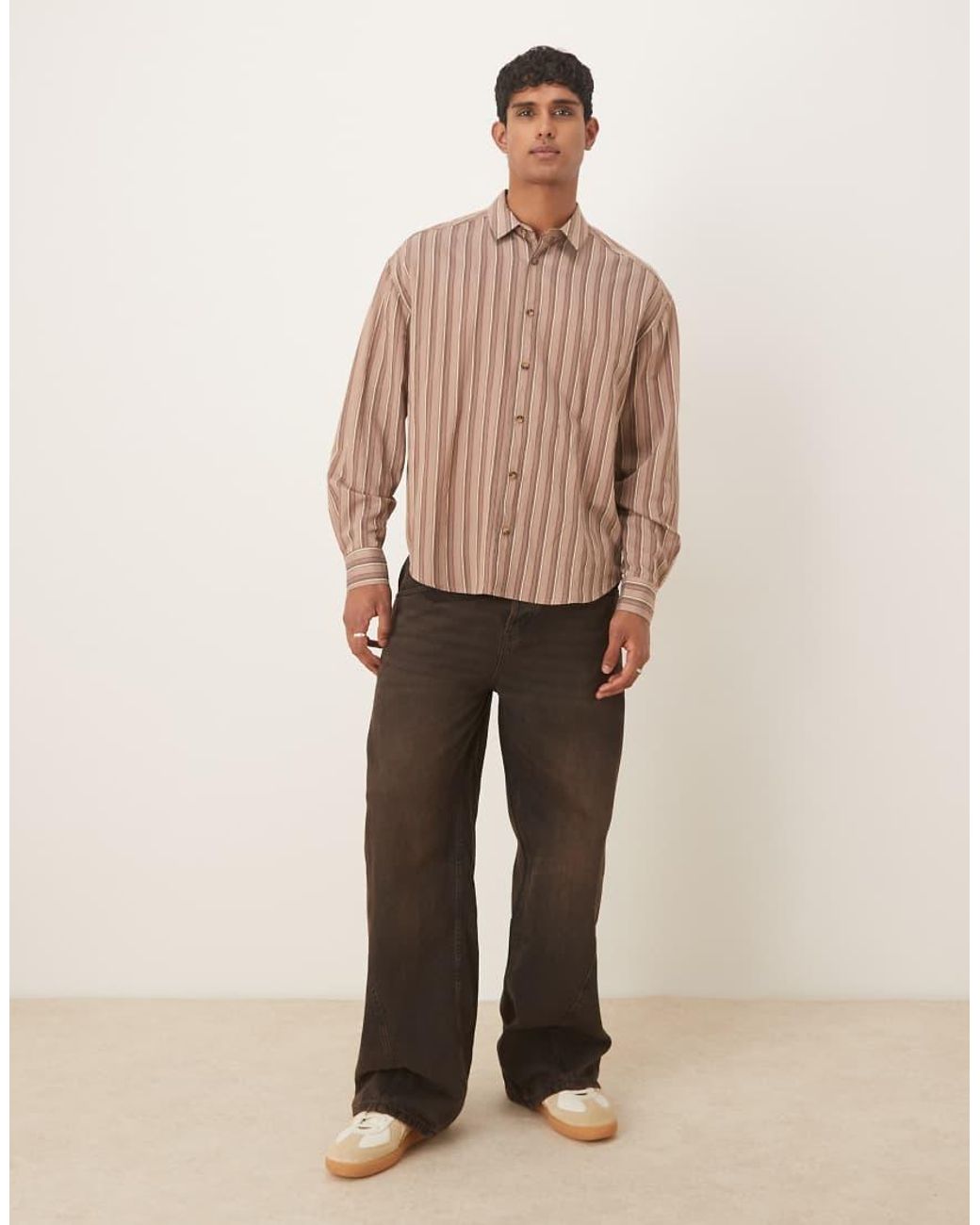 ASOS Natural 90s Oversized Shirt for men