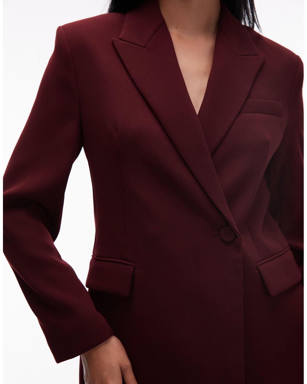 Mango Red Cross Button Blazer Co-ord