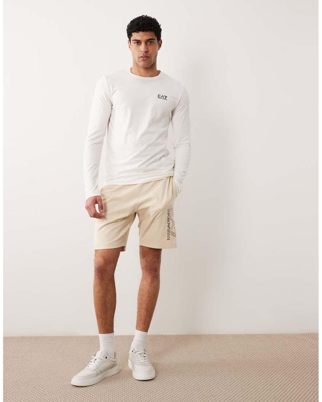 EA7 White Armani Training Long Sleeve T-Shirt for men