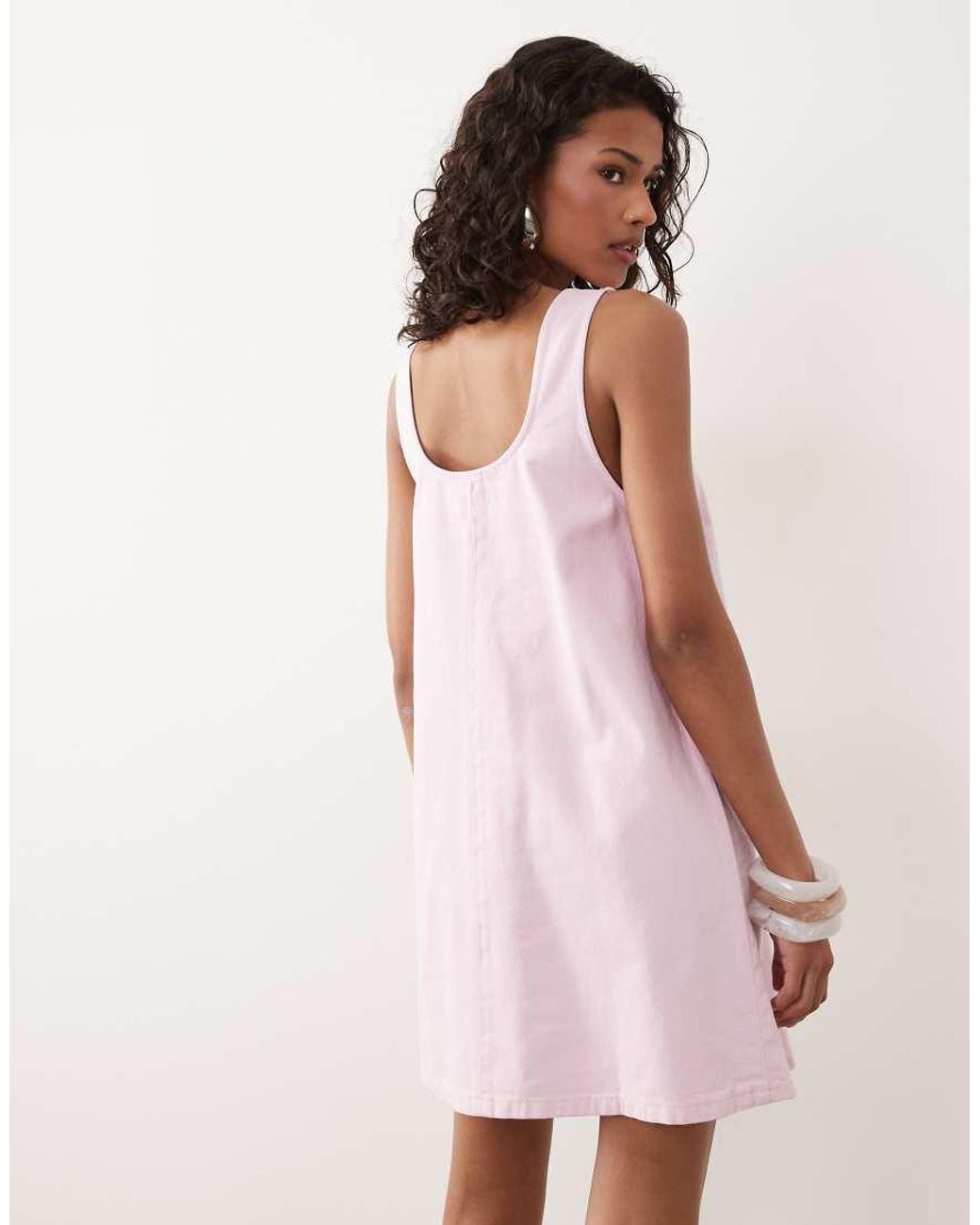 ASOS Pink Scoop Neck Tie Front Mini Dress