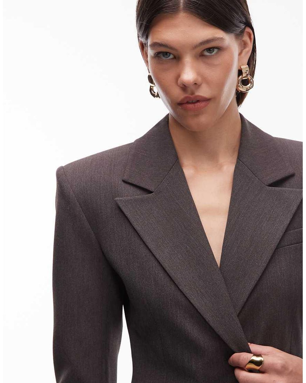ASOS Natural Cinch High Break Point Blazer