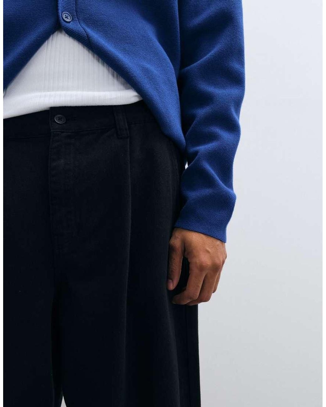 ASOS Blue Baggy Cargo Trousers for men