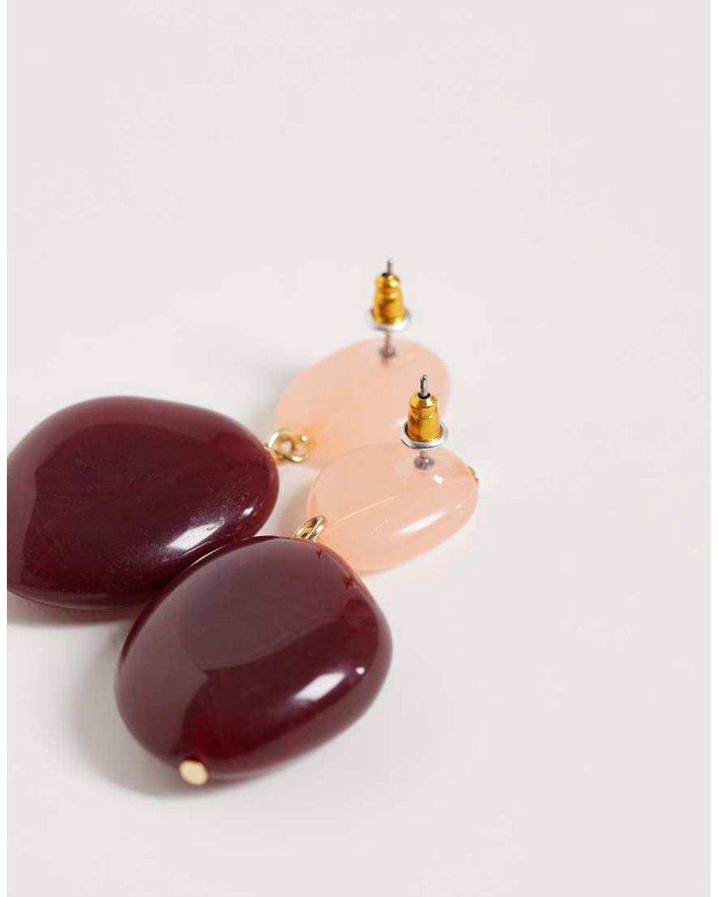 Accessorize Red Contrast Resin Drop Earrings