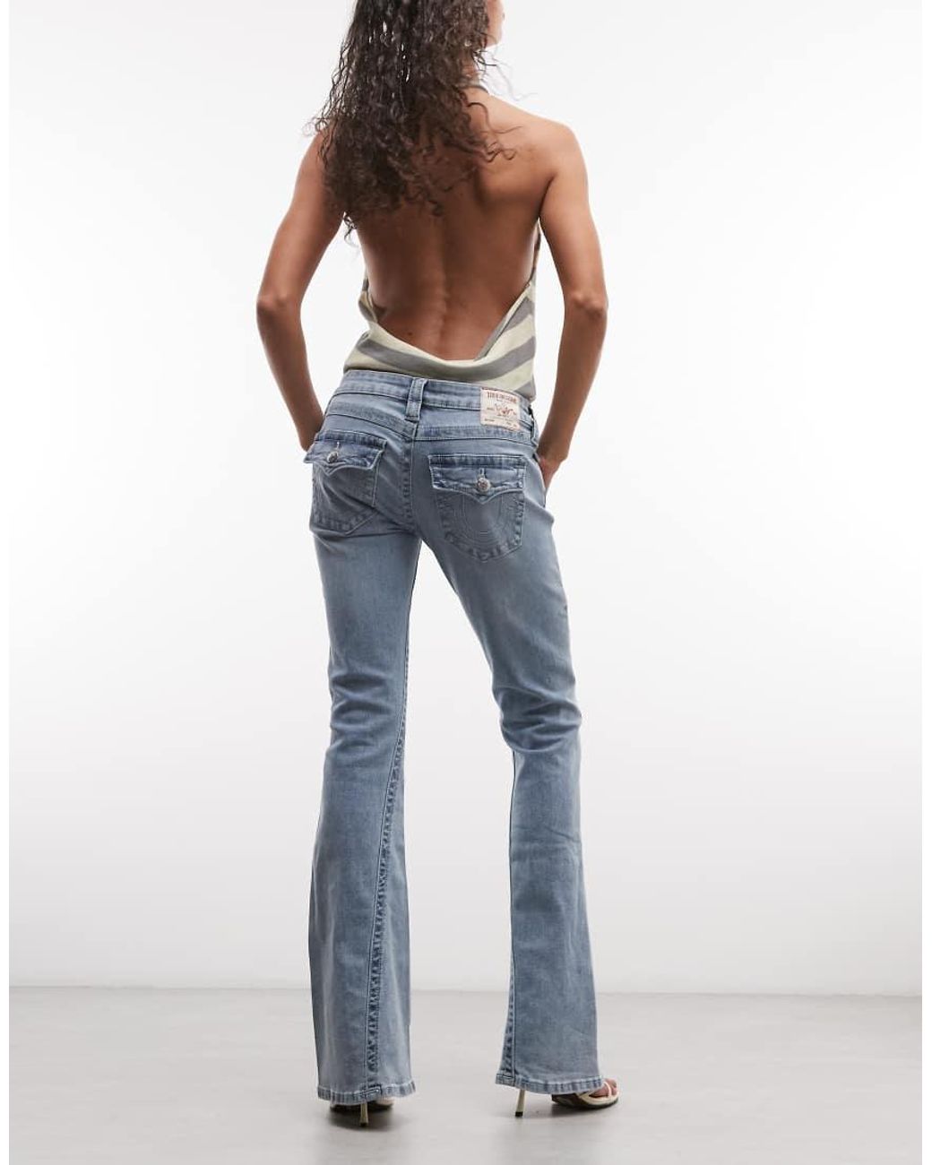 True Religion Blue Joey Low Rise Flare Jeans