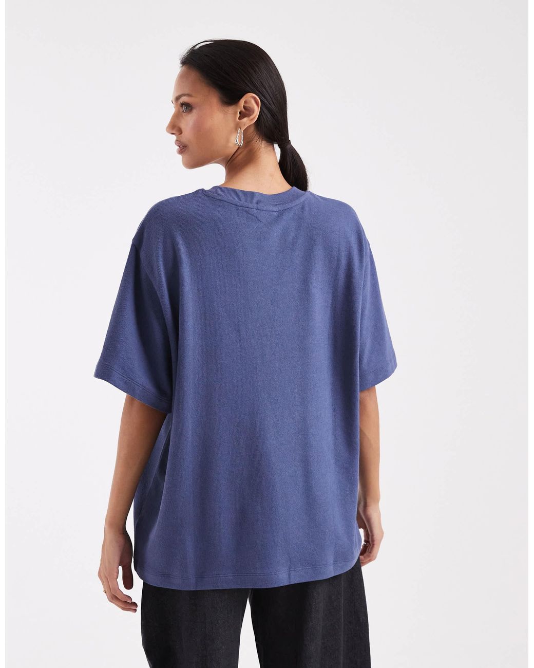ASOS Blue – oversize-t-shirt aus strukturiertem jersey