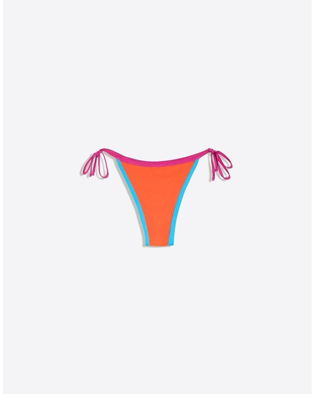 Bershka Orange Contrast Brazilian Bikini Briefs