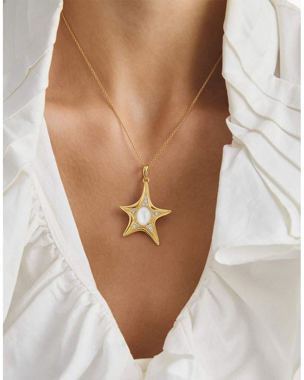 Thomas Sabo Metallic Pendant Starfish With Mother-of-pearl