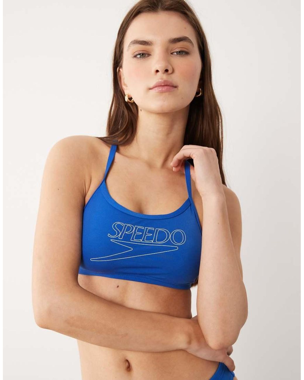 Speedo Blue Endurance+ Logo Thin Strap Bikini