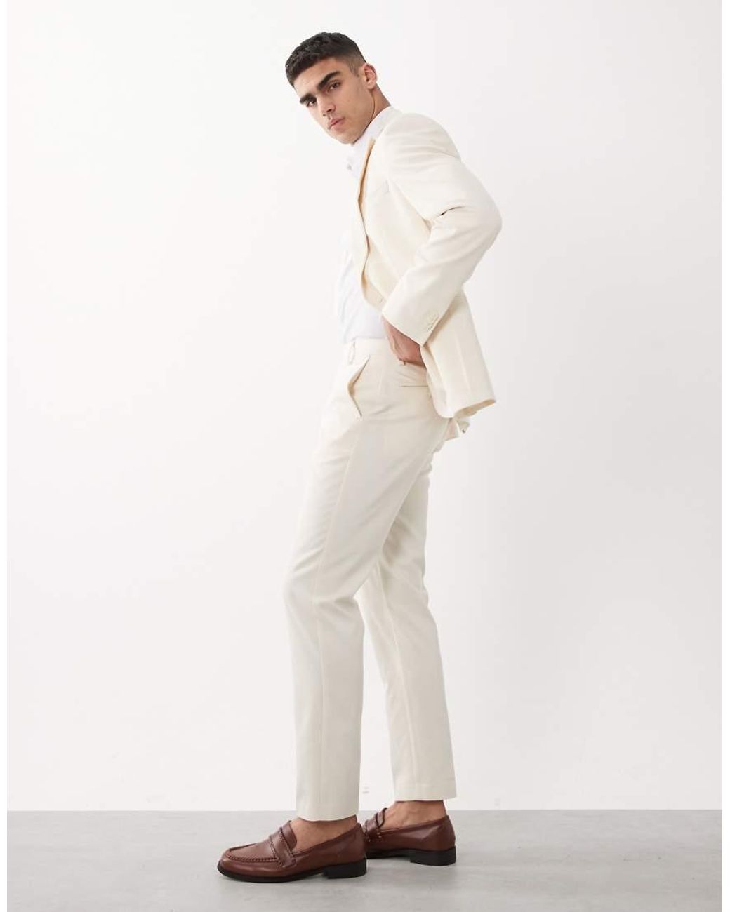 ASOS White Slim Suit Trousers for men
