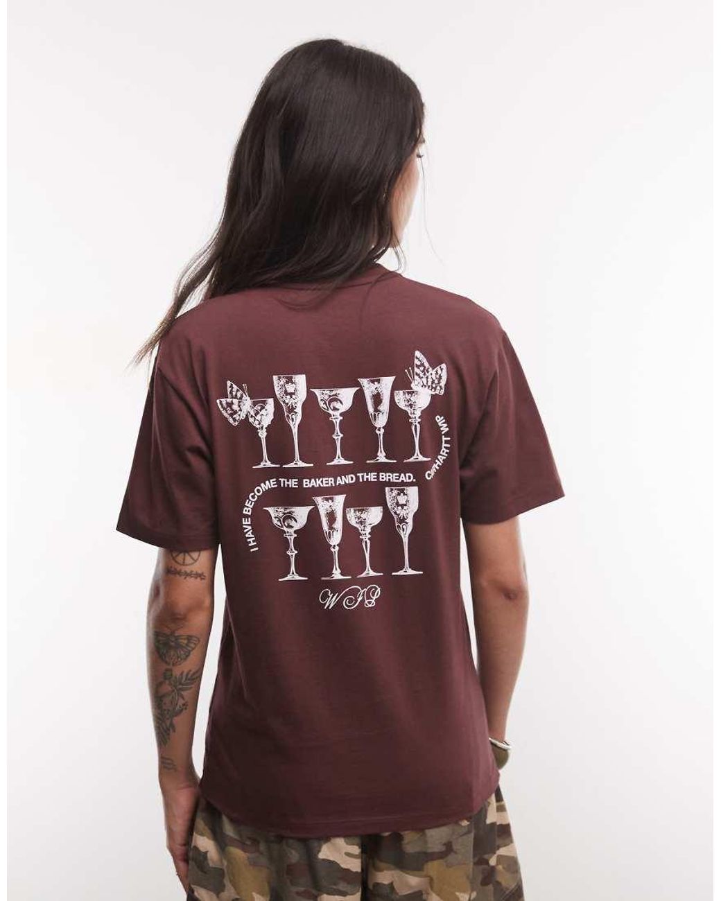 Carhartt Red Silver Cups Back Print T-shirt