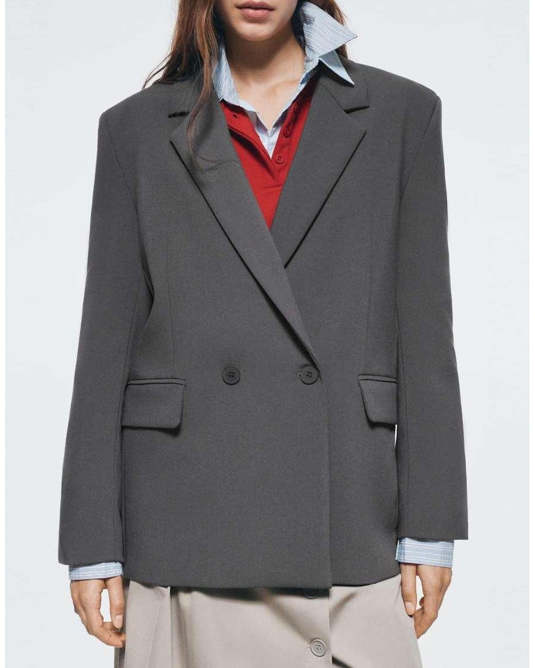 Blazer Doppiopetto di Pull&Bear in Red