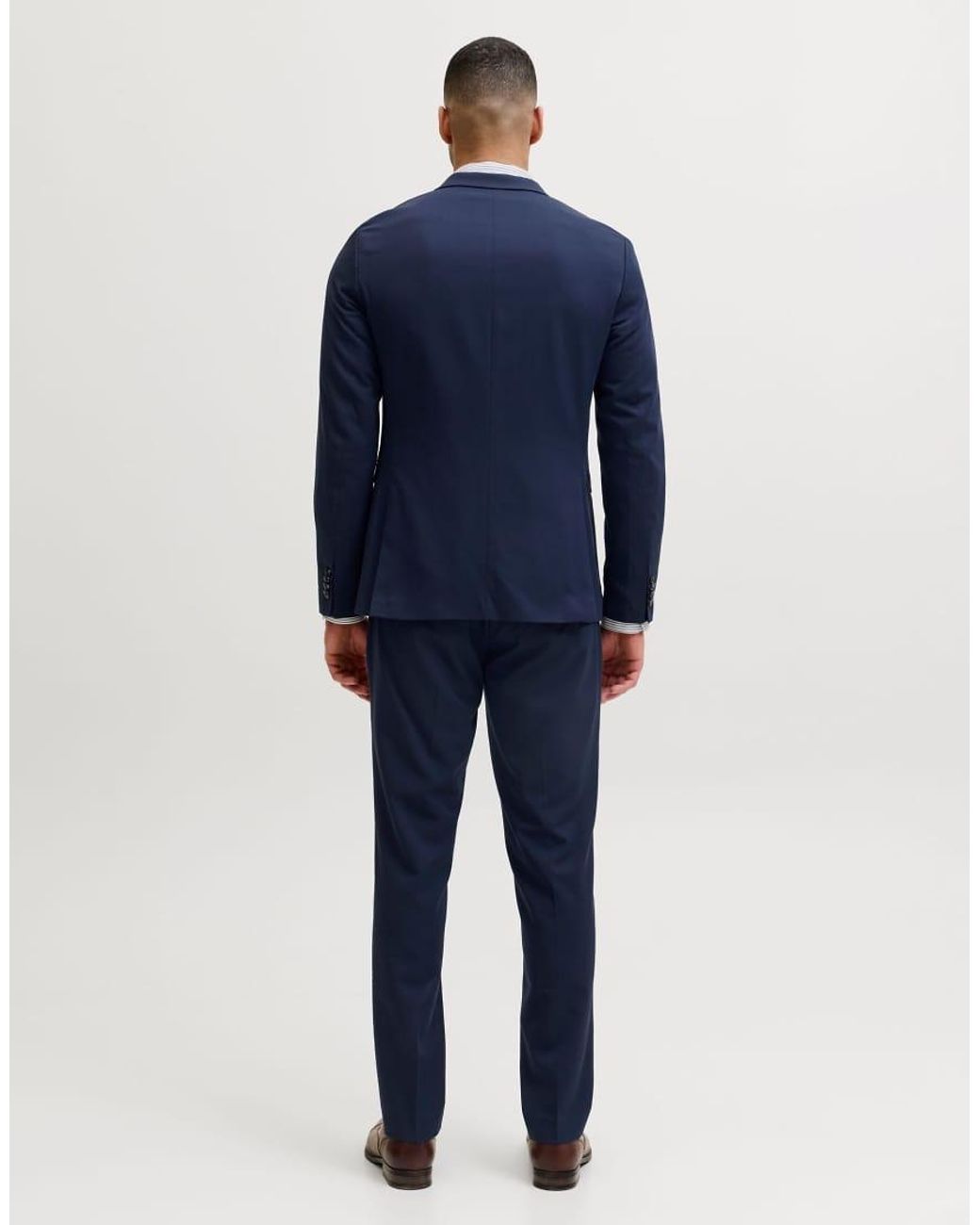 Jack & Jones Blue Franco Super Slim Fit Single Breasted Blazer for men