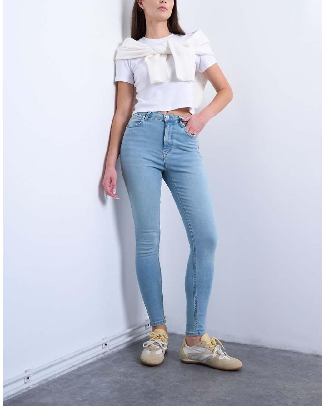 Topshop Hourglass Blue Jamie Skinny High Rise Jean