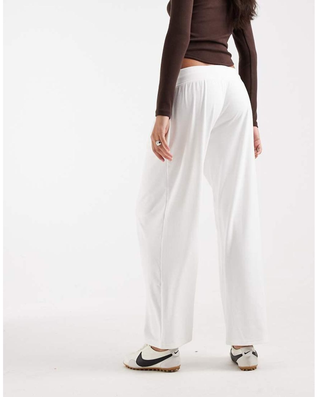 Hollister White Cosy Wide Leg Trousers