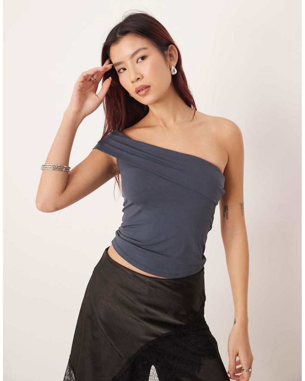 Motel Blue Marga Off-shoulder Bandeau Style Top