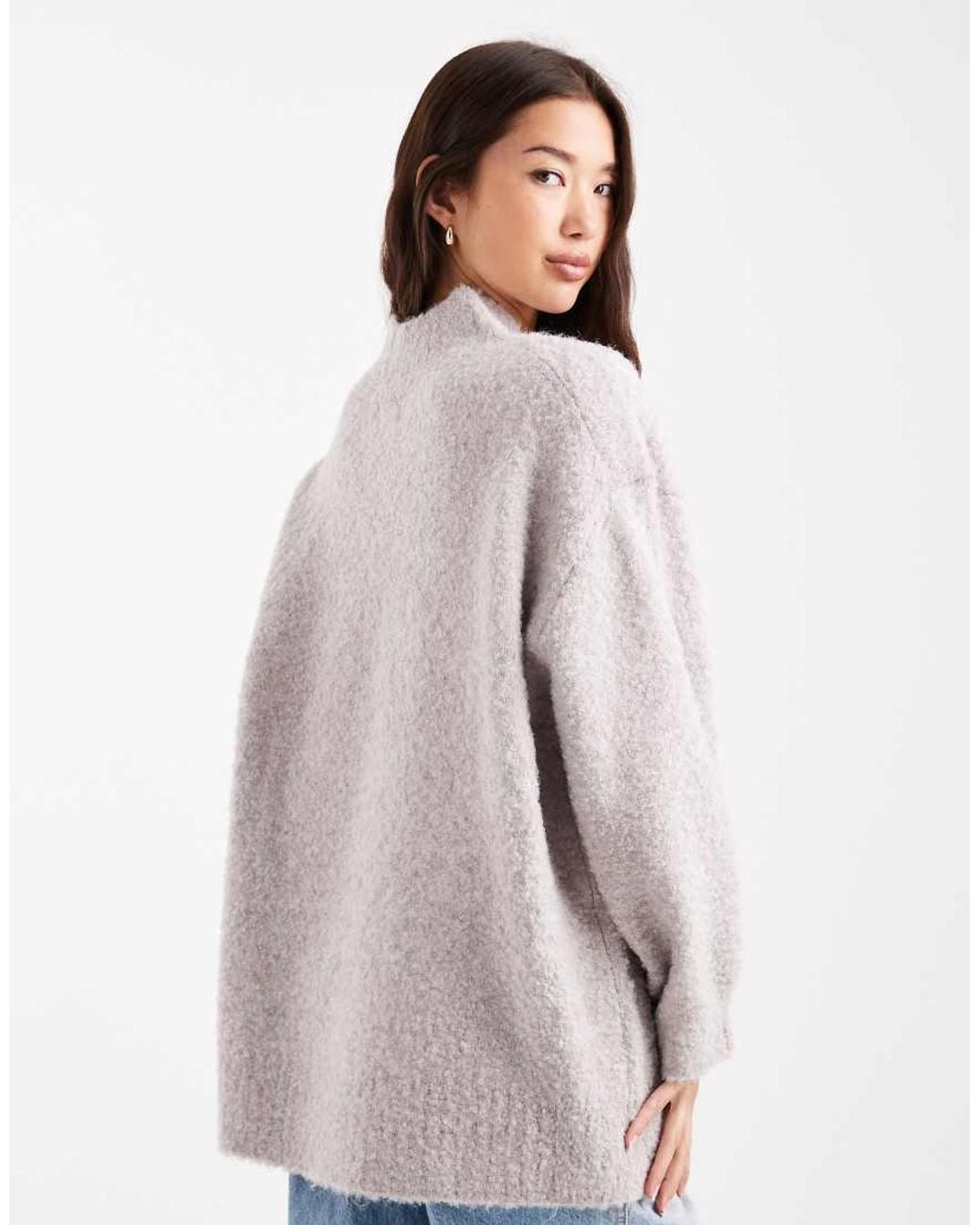 ASOS Gray Longline V Neck Jumper