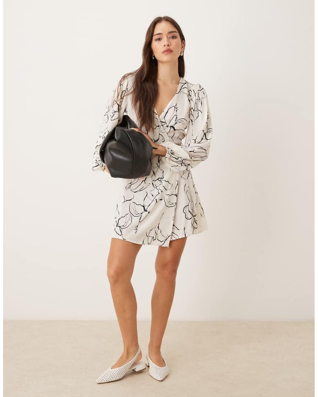 Glamorous Natural V-Neck Mini Dress