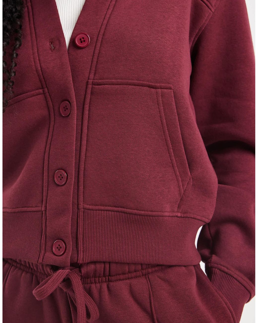 Threadbare Red Jersey Button Up Cardigan