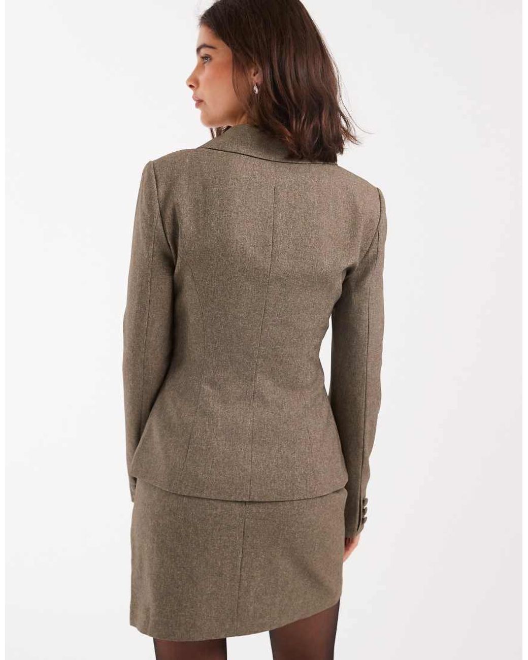 Miss Selfridge Brown High Collar Blazer Co-Ord