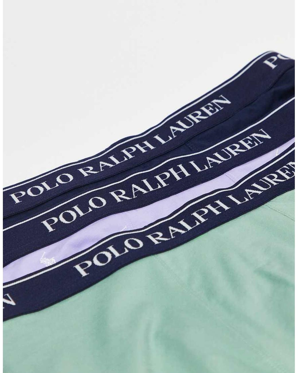 Polo Ralph Lauren Blue 3 Pack Logo Waistband Trunks for men