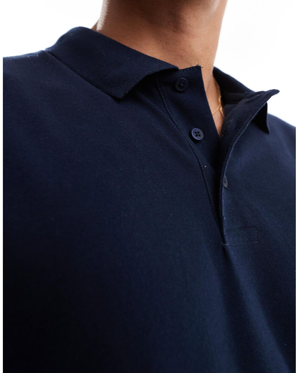 ASOS – basic-polohemd aus pikee in Blue für Herren