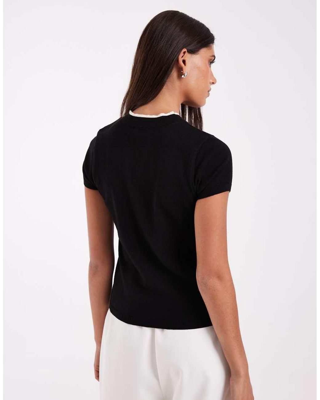 ASOS Blue Tie Front Collared Top