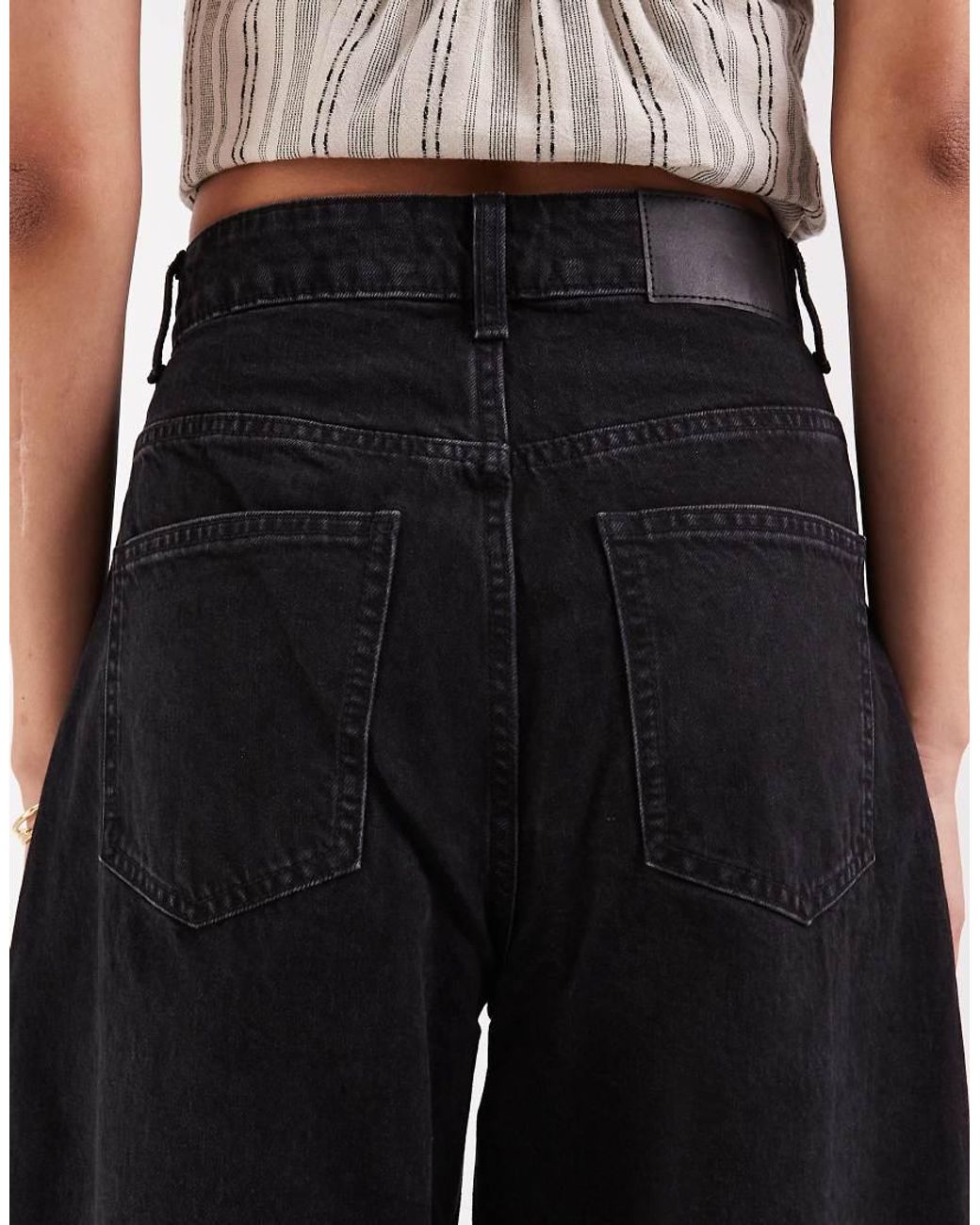 ASOS Black Asos Design Tall High Waisted Barrel Leg Jeans