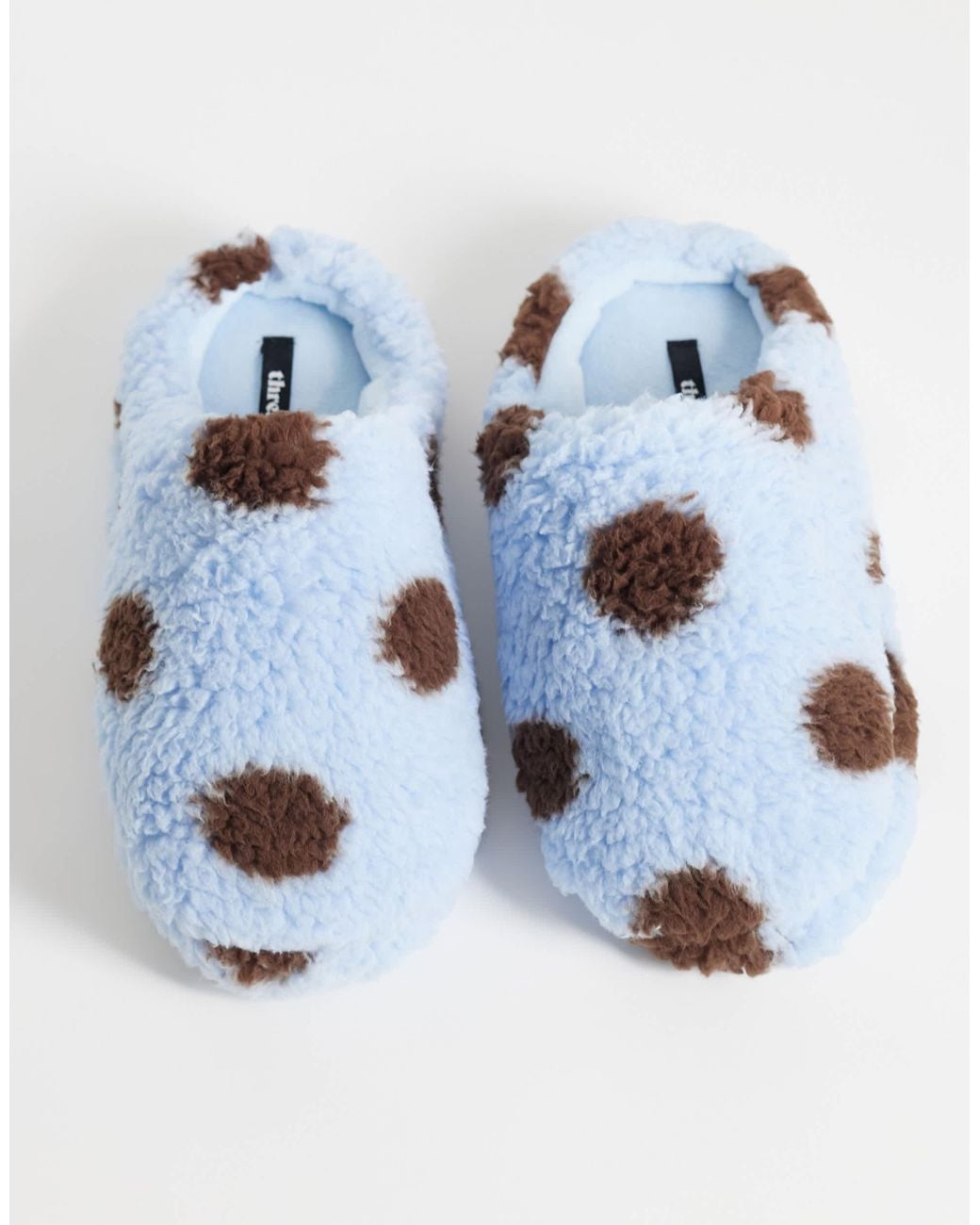 Threadbare Blue Polkadot Slippers