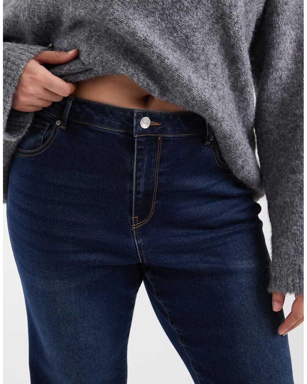 ONLY Blue Reese Mid Waist Flare Jeans