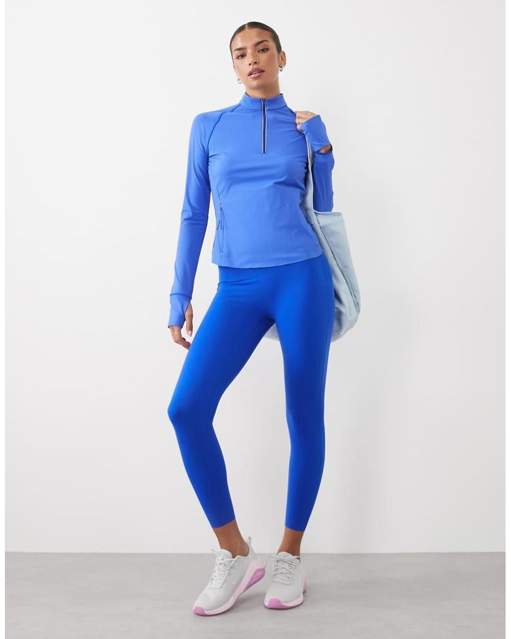 Sweaty Betty Blue Runner's High Bonded Half Zip Jacket