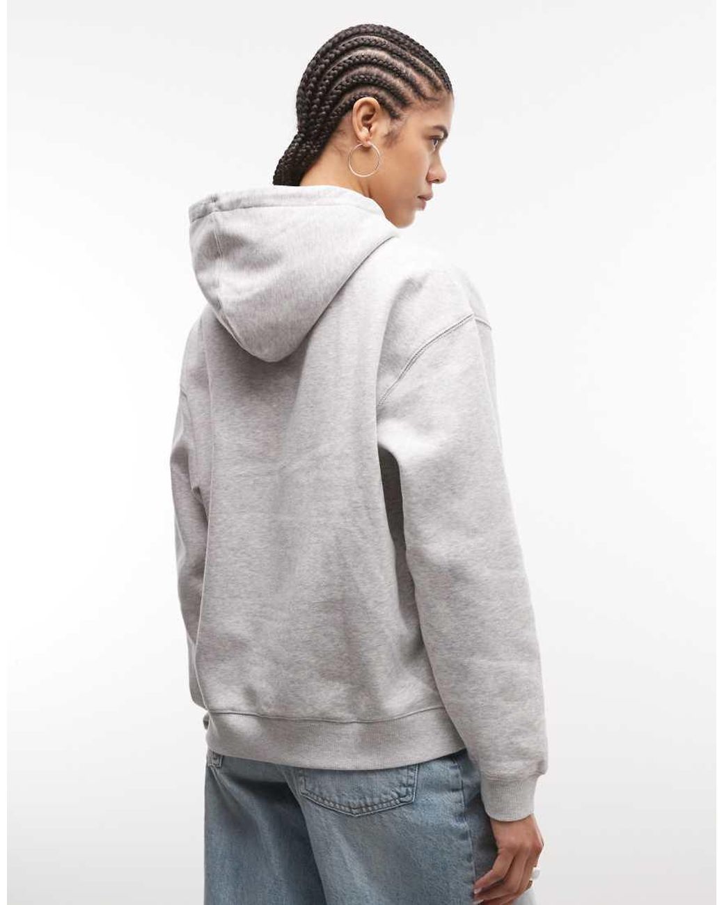 Sudadera Gris Con Capucha Essence De Weekday de color White