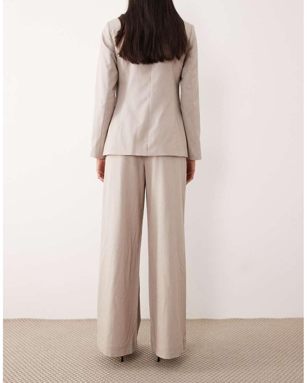 Y.A.S Natural Premium High Waisted Wide Leg Trouser Co-ord