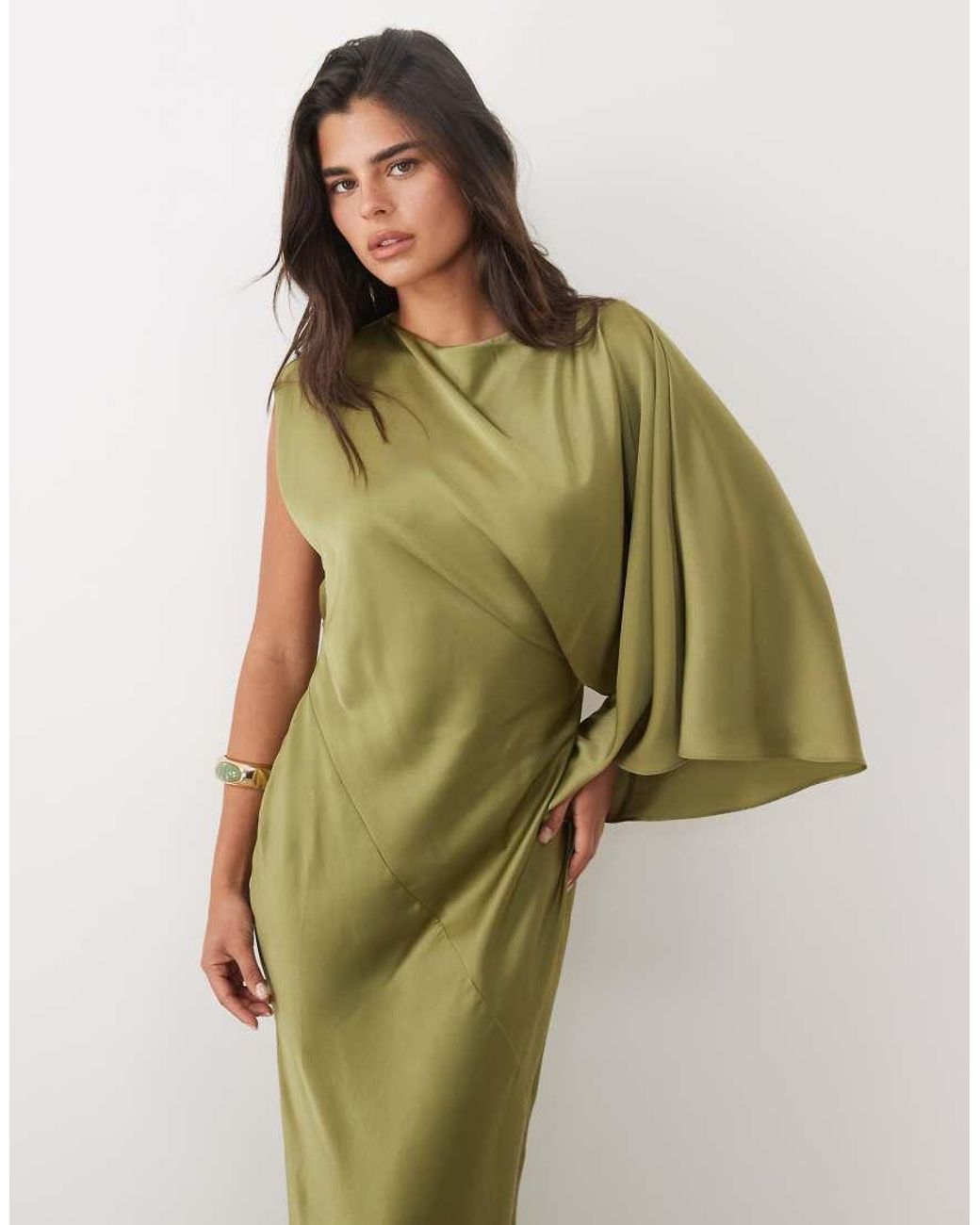 ASOS Natural One Shoulder Maxi With Open Back