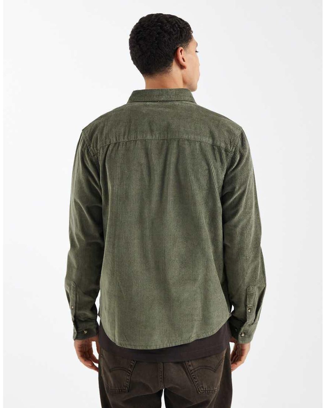 ASOS Green Regular Fit Cord Shirt for men