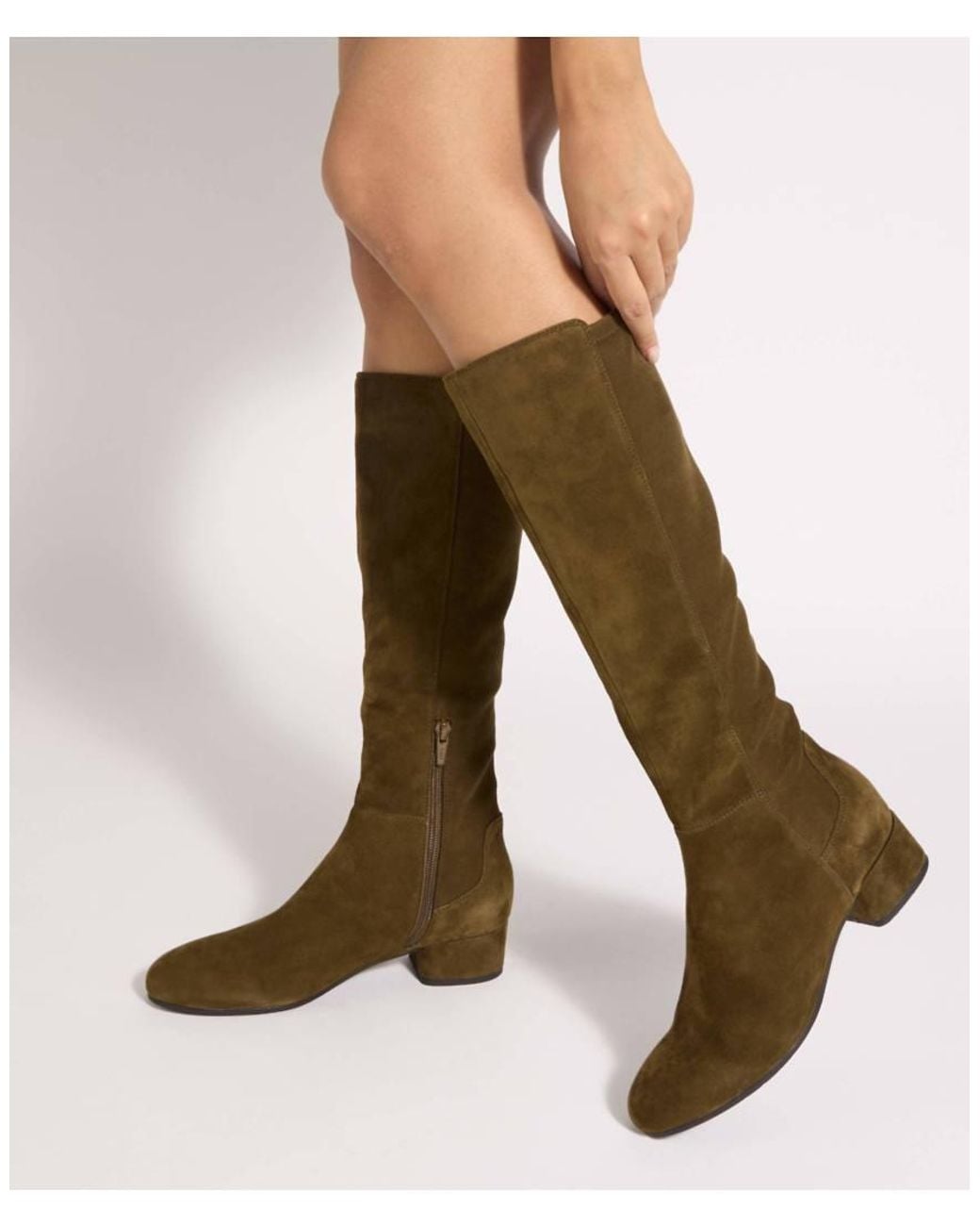 Dune Green Tayla Knee High Boots