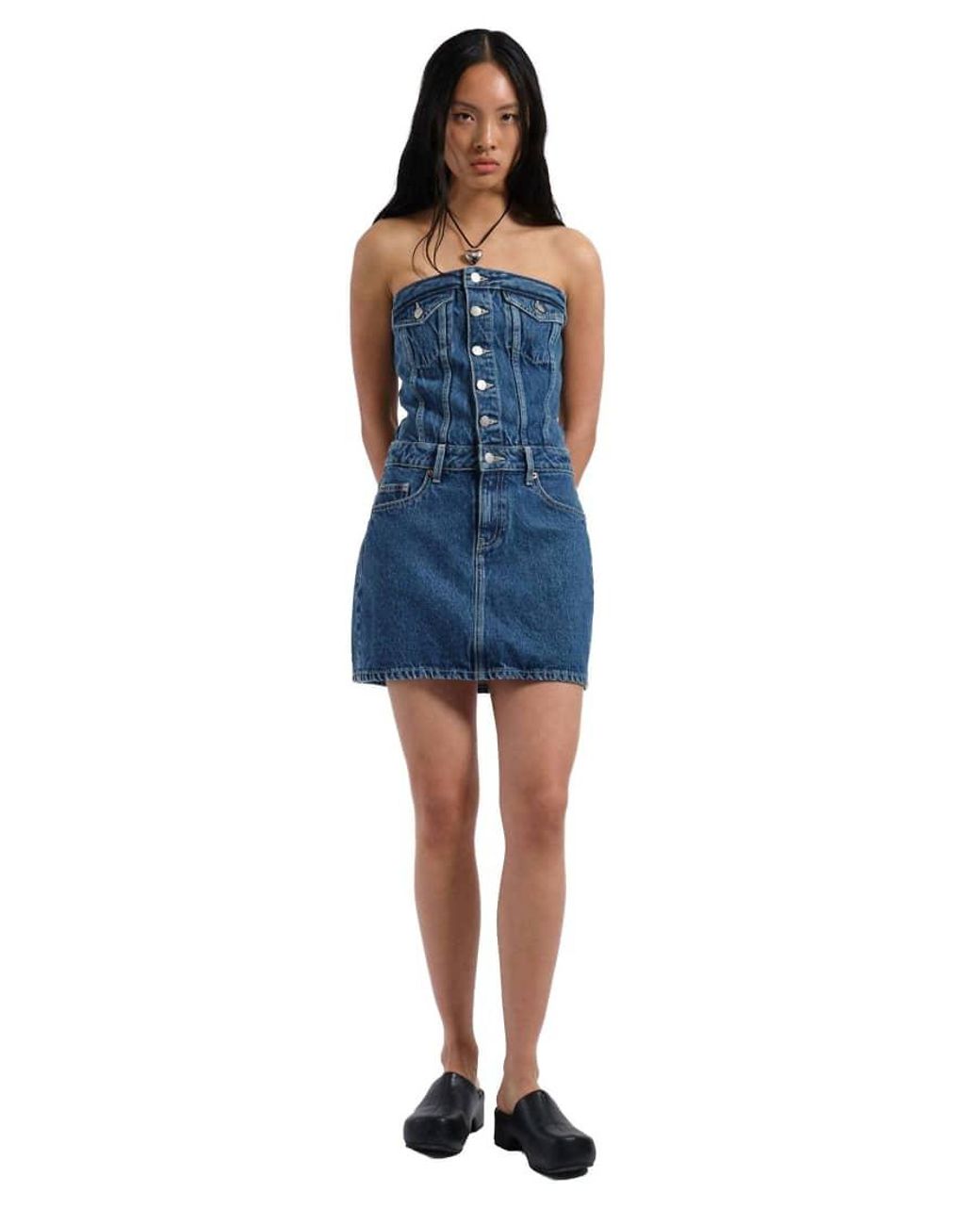 Dr. Denim Blue Carlisle Strapless Denim Mini Dress