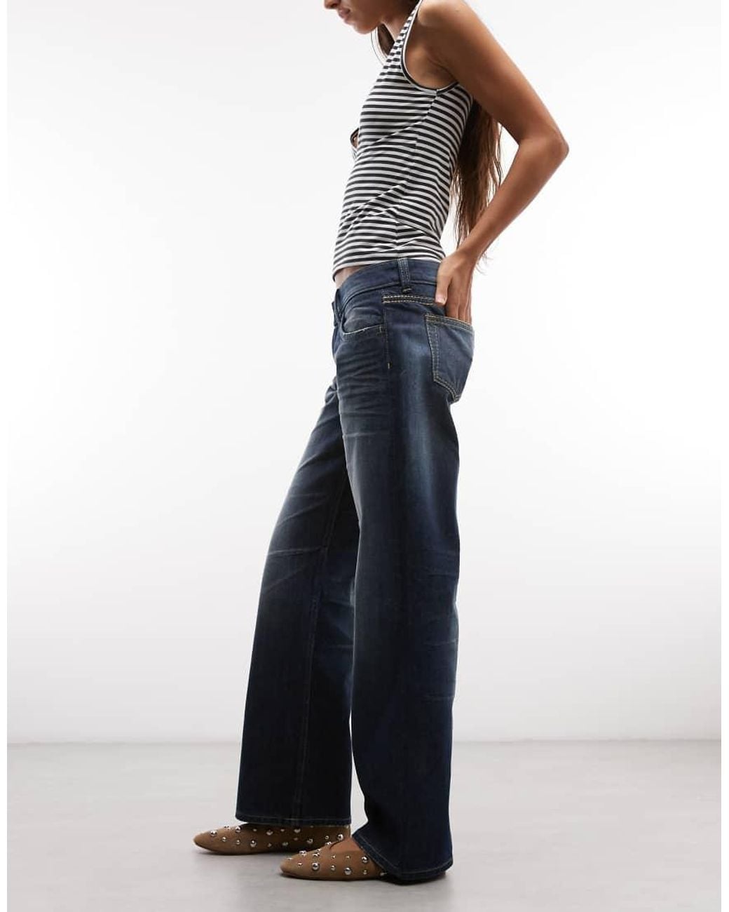 Cheap Monday Blue Messy Loose Fit Denim Jeans