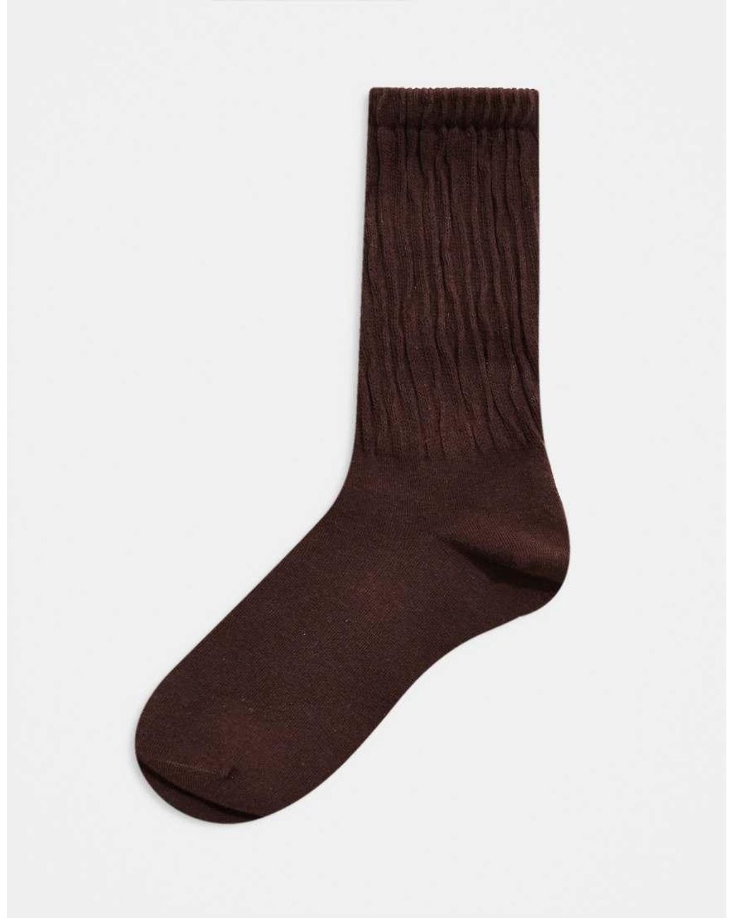 SUI AVA Brown Magda Pointelle Socks
